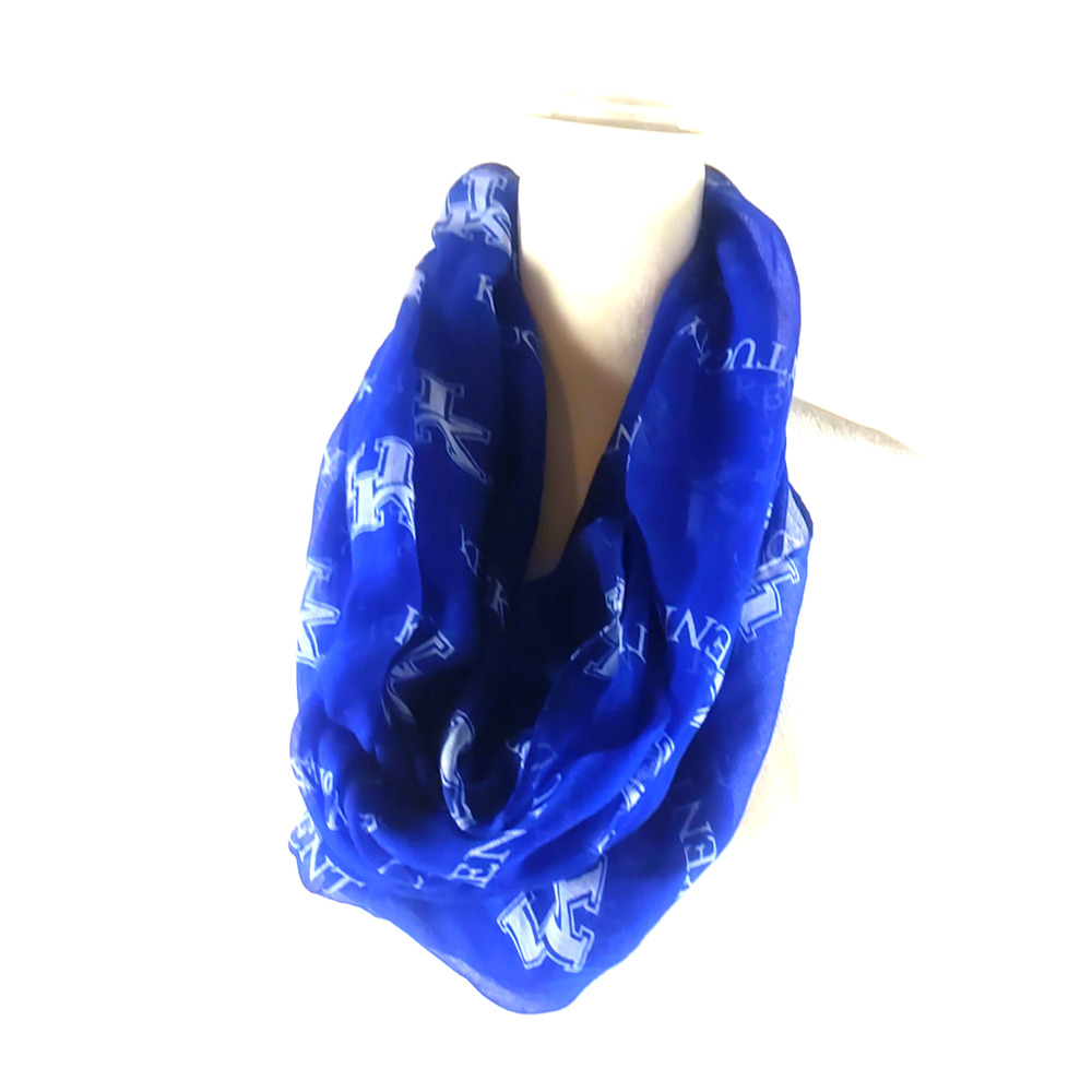 Scarf Infinity University Of Kentucky Blue White Sheer 64 X 17"